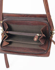 American Darling Organiser Hair-On Hand Tooled Genuine Leather Women Bag Western Handbag Purse