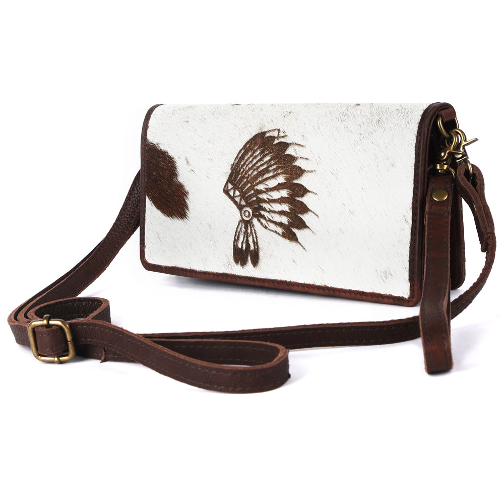 American Darling Organiser Hair-On Hand Tooled Genuine Leather Women Bag Western Handbag Purse