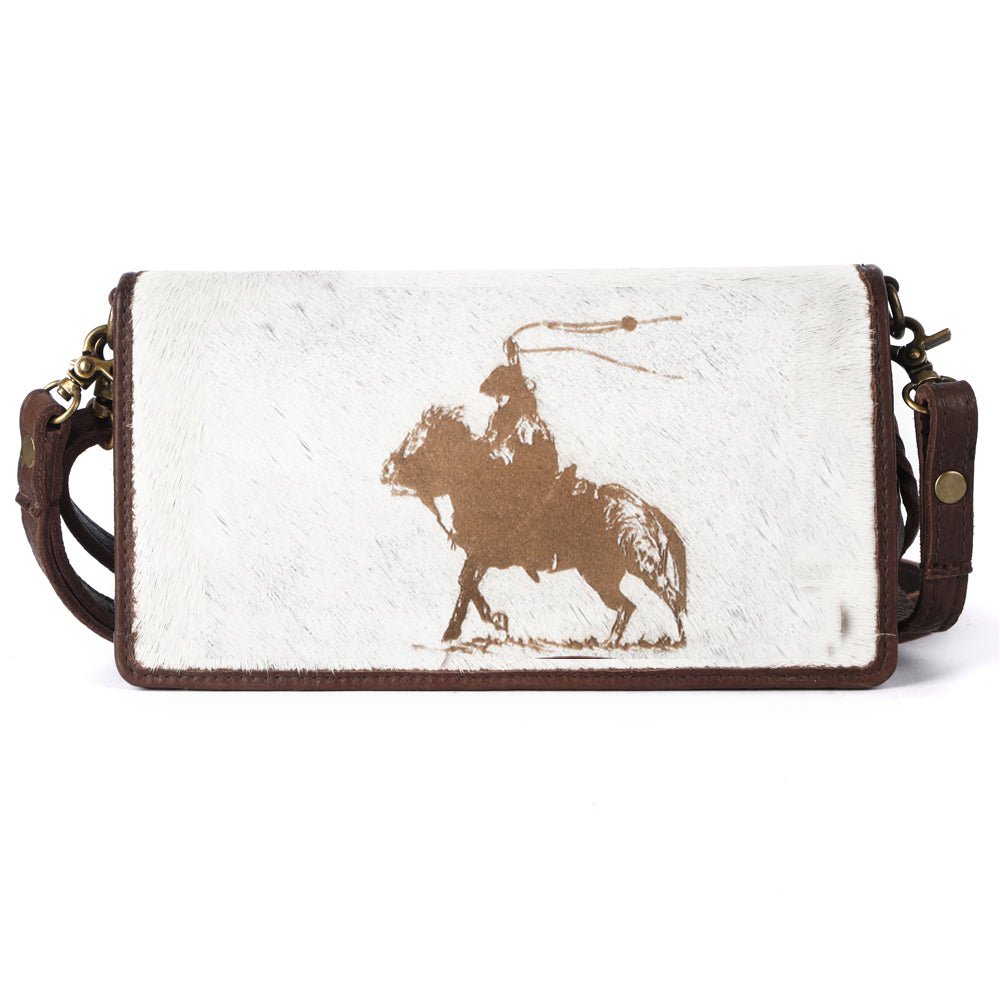 American Darling Organiser Hair-On Hand Tooled Genuine Leather Women Bag Western Handbag Purse