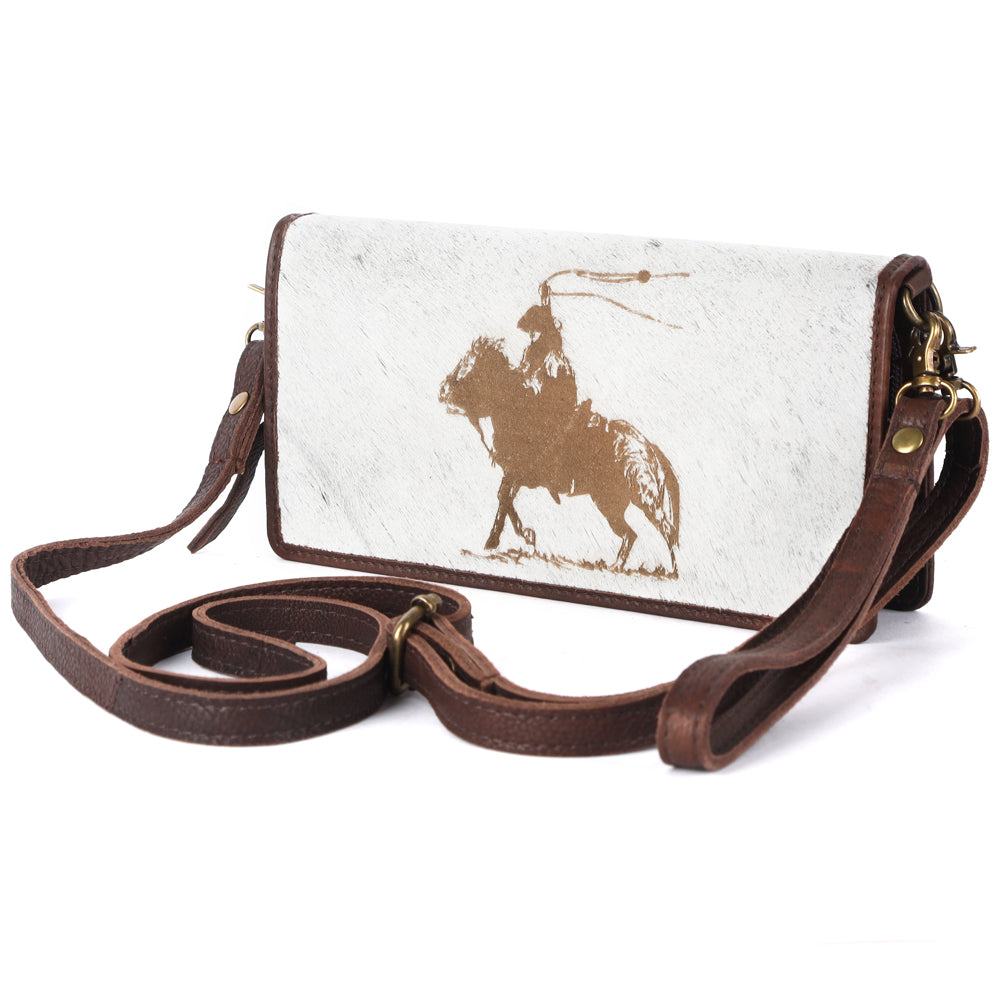 American Darling Organiser Hair-On Hand Tooled Genuine Leather Women Bag Western Handbag Purse