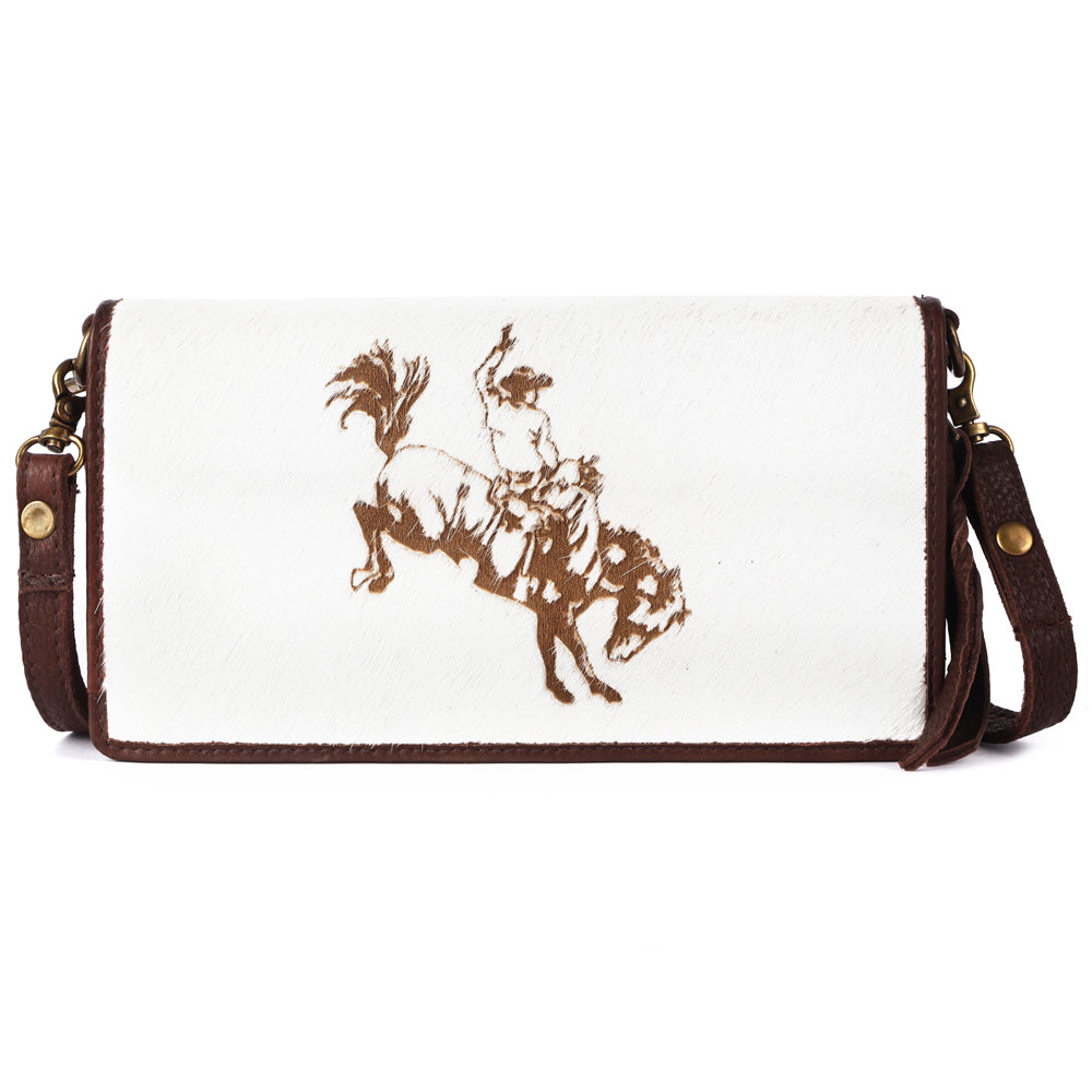 American Darling Organiser Hair-On Hand Tooled Genuine Leather Women Bag Western Handbag Purse