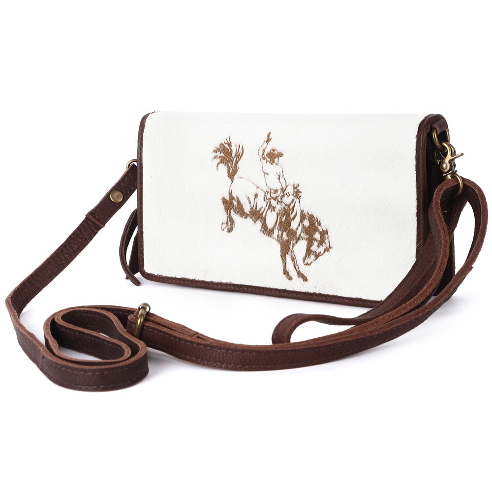 American Darling Organiser Hair-On Hand Tooled Genuine Leather Women Bag Western Handbag Purse