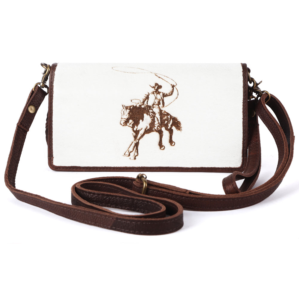 American Darling Organiser Hair-On Hand Tooled Genuine Leather Women Bag Western Handbag Purse