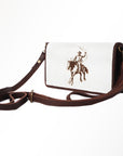 American Darling Organiser Hair-On Hand Tooled Genuine Leather Women Bag Western Handbag Purse
