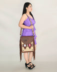 American Darling ADBGA414 Saddle Blanket Genuine Leather Women Bag Western Handbag Purse