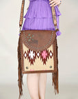 American Darling ADBGA414 Saddle Blanket Genuine Leather Women Bag Western Handbag Purse