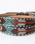 American Darling ADBLF104-L Beautifully Hand Tooled Genuine American Leather Belt Men and  Women