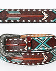 American Darling ADBLF104-L Beautifully Hand Tooled Genuine American Leather Belt Men and  Women