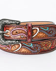 American Darling ADBLF105-L Beautifully Hand Tooled Genuine American Leather Belt Men and  Women