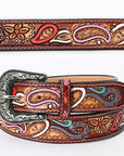 American Darling ADBLF105-L Beautifully Hand Tooled Genuine American Leather Belt Men and  Women
