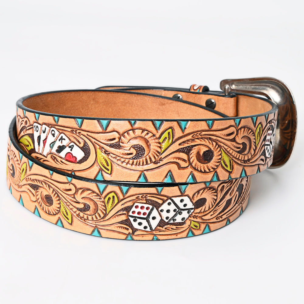 American Darling ADBLF149-L Beautifully Hand Tooled Genuine American Leather Belt Men and  Women