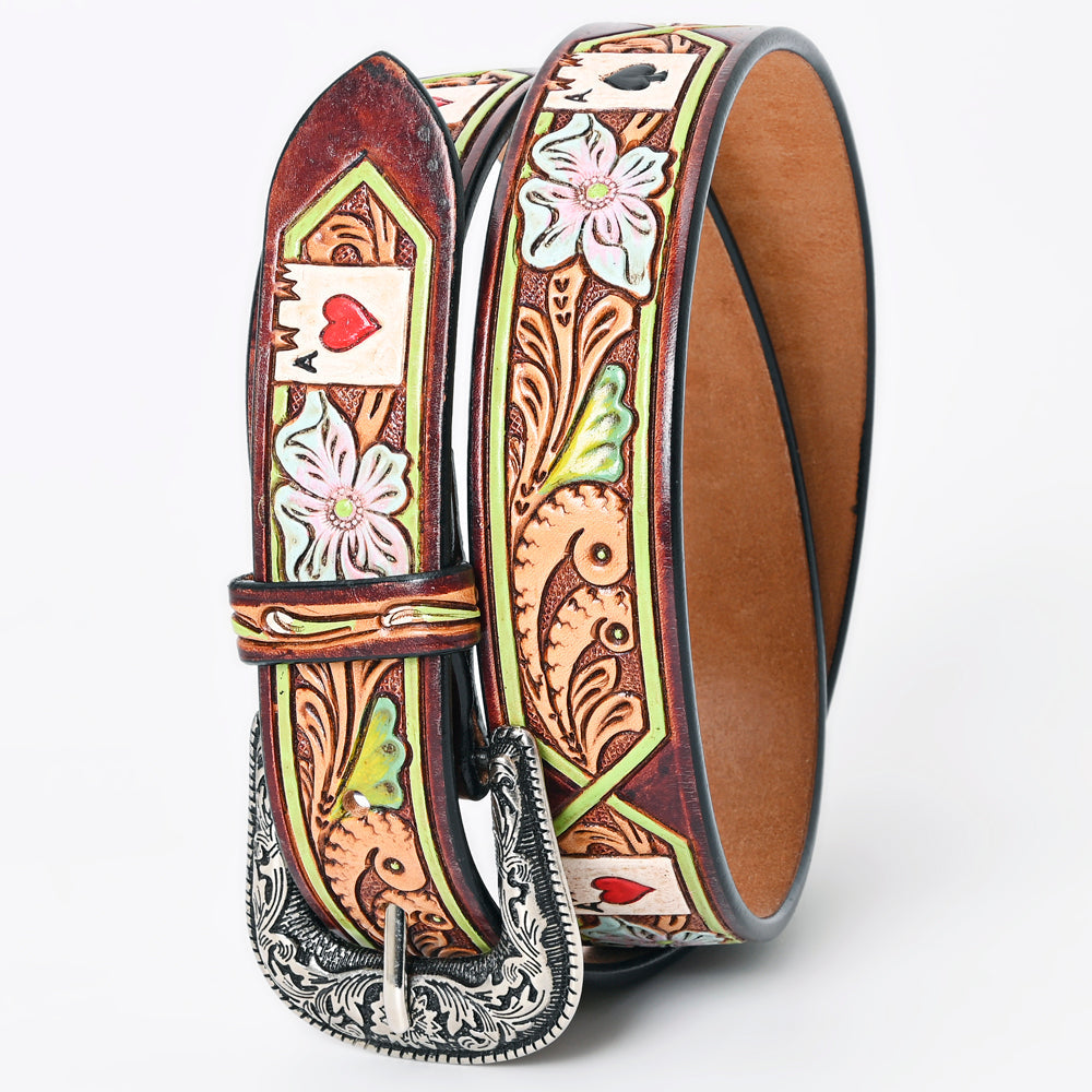 American Darling Beautifully Hand Tooled Genuine American Leather Belt Men and  Women