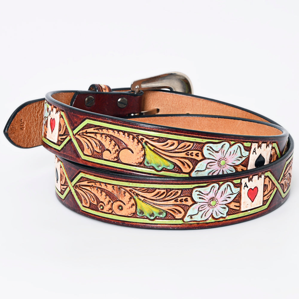 American Darling Beautifully Hand Tooled Genuine American Leather Belt Men and  Women