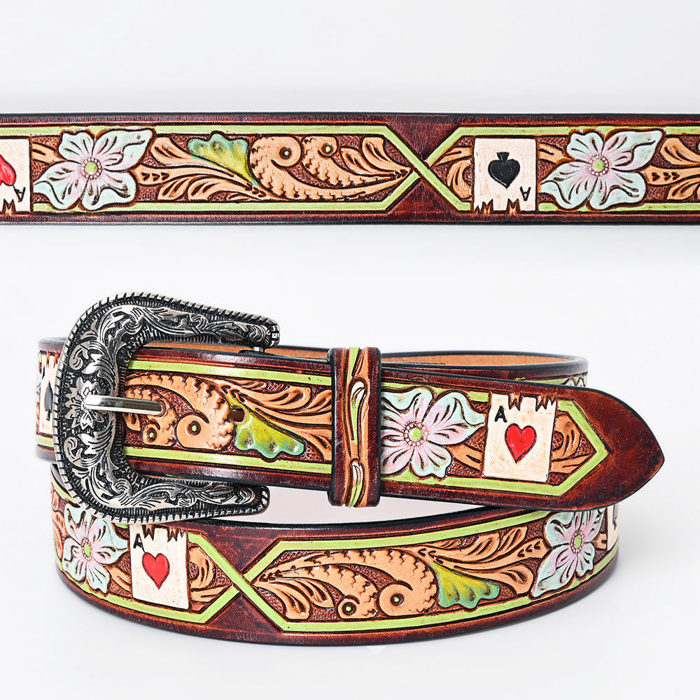 American Darling Beautifully Hand Tooled Genuine American Leather Belt Men and  Women