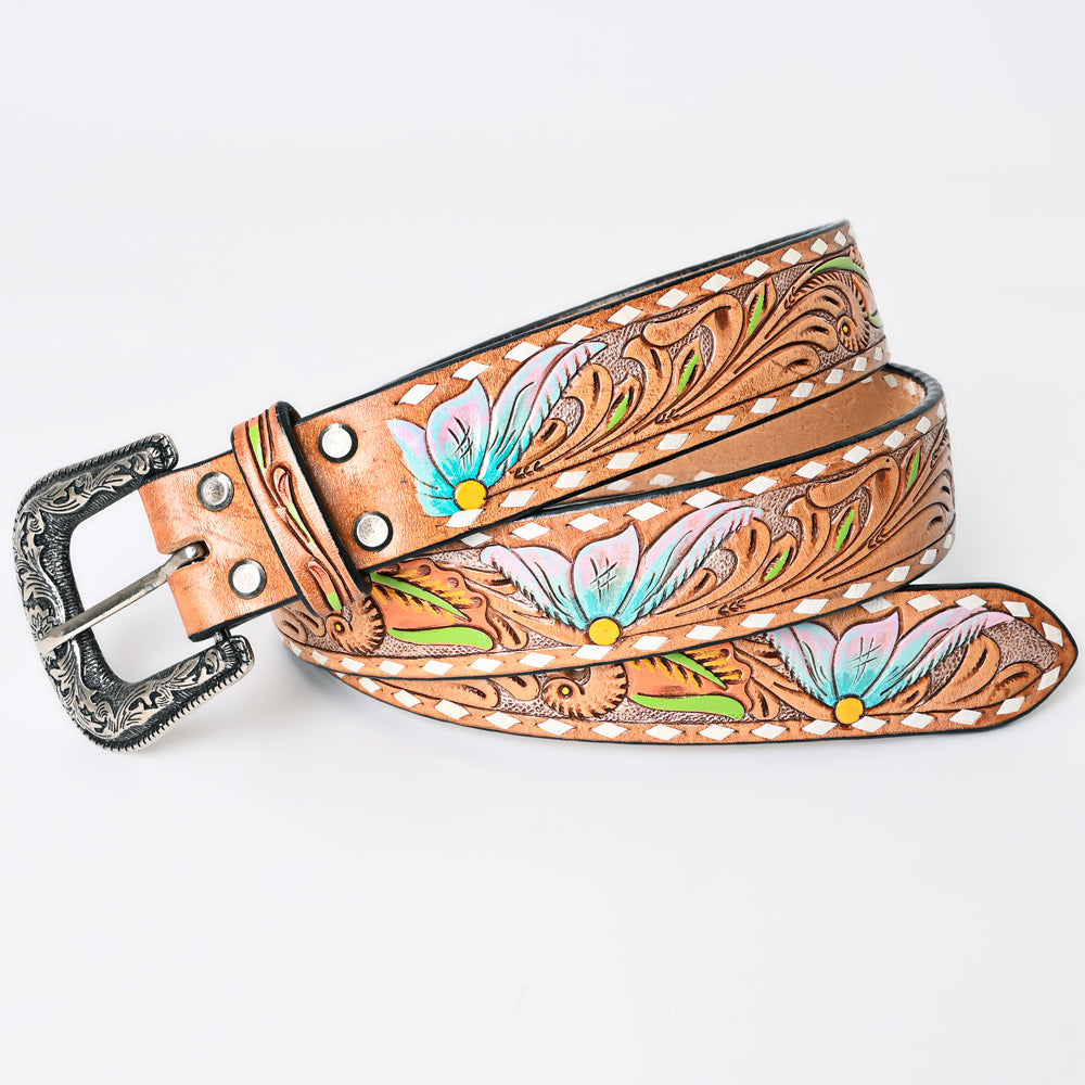 American Darling ADBLF159-L Beautifully Hand Tooled Genuine American Leather Belt Men and  Women