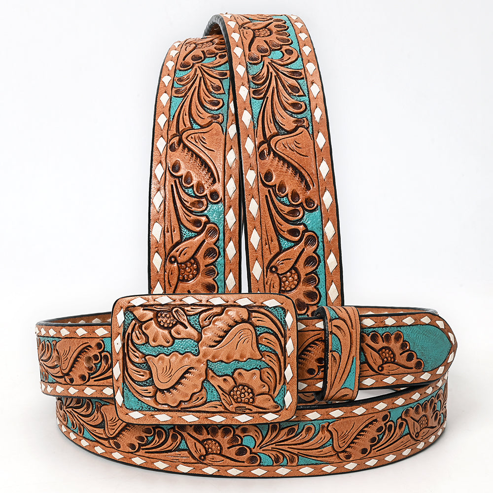 American Darling Beautifully Hand Tooled Genuine American Leather Belt Men and  Women