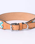 Hilason Western Style Heavy Duty Beaded American Leather Pet Dog Collar