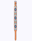 Hilason Western Style Heavy Duty Beaded American Leather Pet Dog Collar