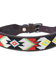 Hilason Western Style Heavy Duty Beaded American Leather Pet Dog Collar