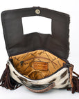 American Darling Hand Tooled Hair-On Genuine Leather Women Bag Western Handbag Purse