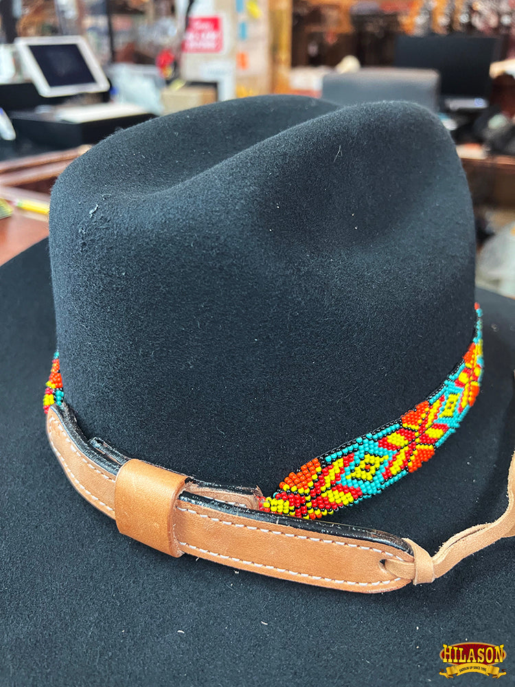 HILASON Beaded  American Style Western Cowgirl Handmade Hatband Tan