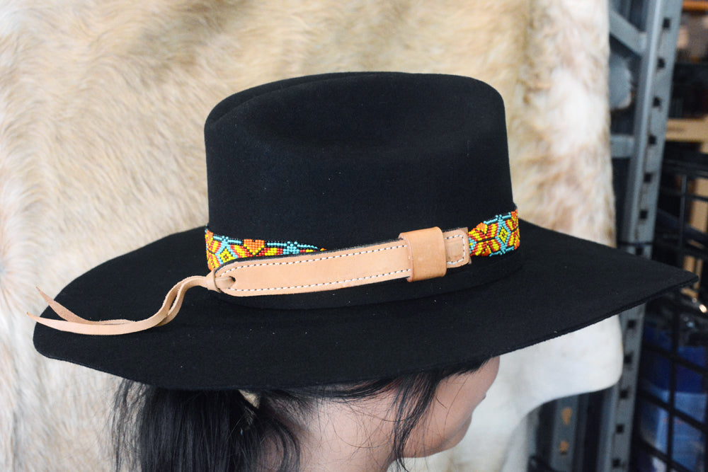 HILASON Beaded  American Style Western Cowgirl Handmade Hatband Tan