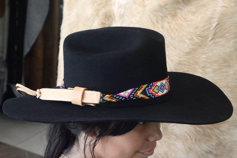 HILASON Beaded  American Style Western Cowgirl Handmade Hatband Tan