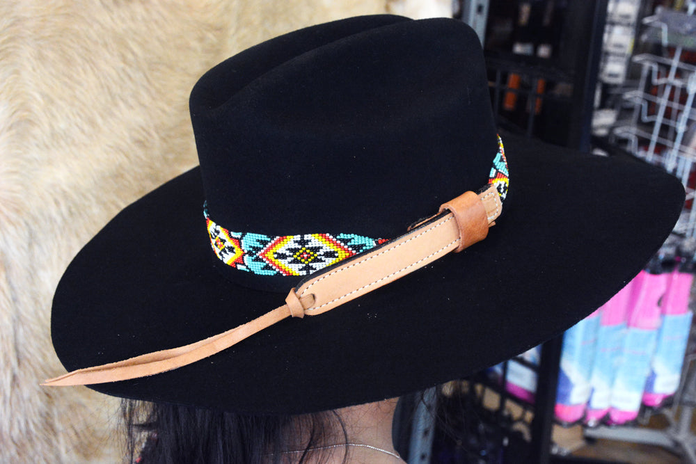 HILASON Beaded  American Style Western Cowgirl Handmade Hatband Tan