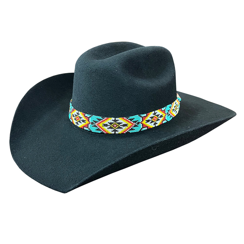 HILASON Beaded  American Style Western Cowgirl Handmade Hatband Tan
