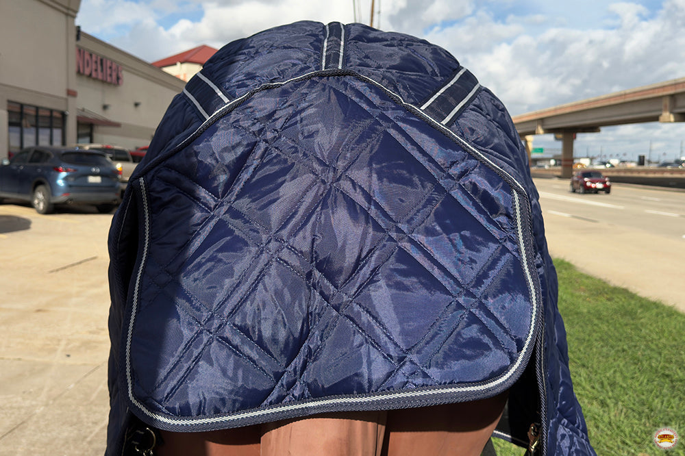 HILASON Western Horse Stable Turnout Blanket Quilted Blue