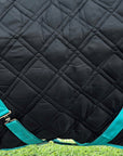 HILASON Western Horse Stable Turnout Blanket Quilted Black With Turquoise
