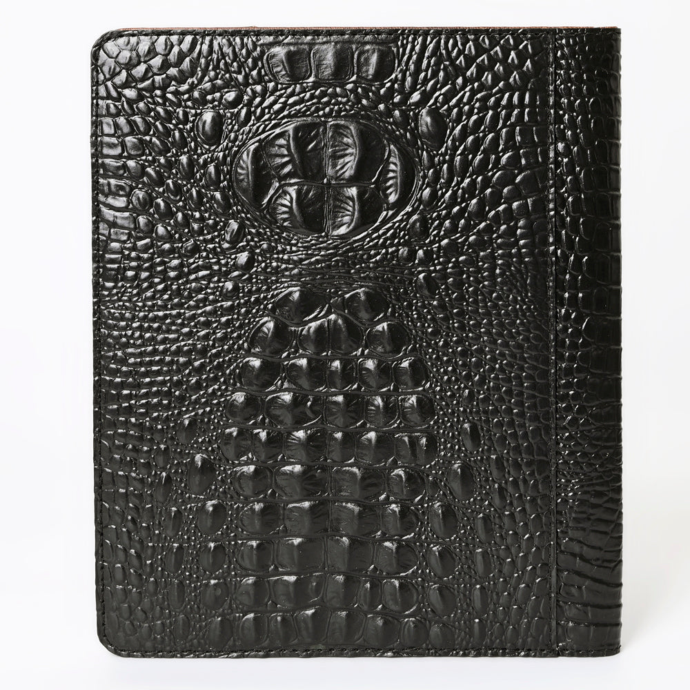 American Darling Portfolio Bag Hand Tooled Crocodile embossed Genuine Leather women bag western handbag purse