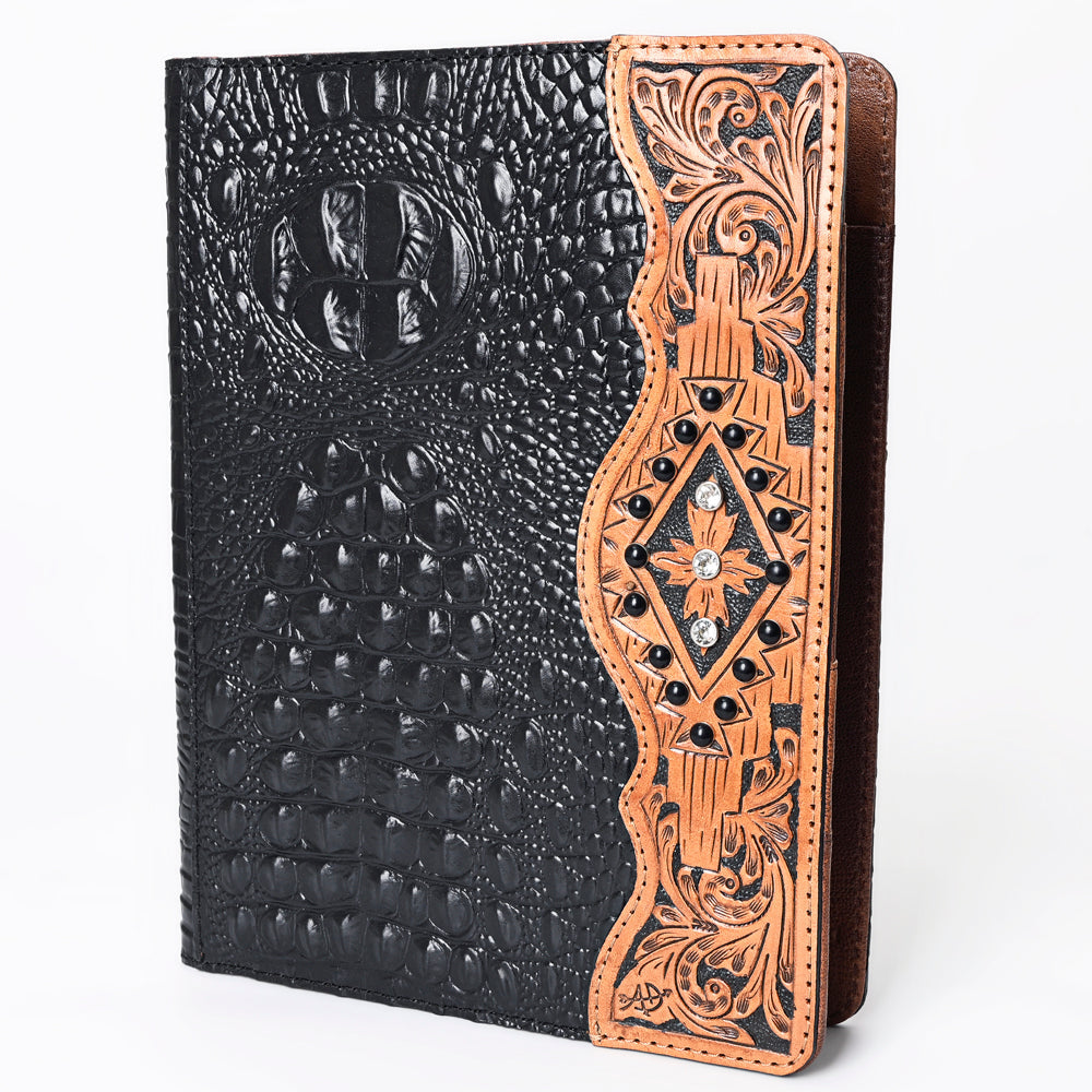 American Darling Portfolio Bag Hand Tooled Crocodile embossed Genuine Leather women bag western handbag purse