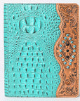 American Darling Portfolio Bag Hand Tooled Crocodile embossed Genuine Leather women bag western handbag purse