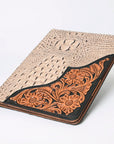 American Darling Portfolio Bag Hand Tooled Crocodile embossed Genuine Leather women bag western handbag purse