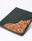 American Darling Portfolio Bag Hand Tooled Crocodile embossed Genuine Leather women bag western handbag purse