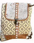 OHLAY KB496 Backpack Upcycled Canvas Hair-On Genuine Leather women bag western handbag purse