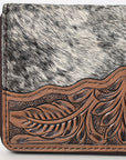 OHLAY WALLET Hand Tooled Hair-on Genuine Leather women bag western handbag purse