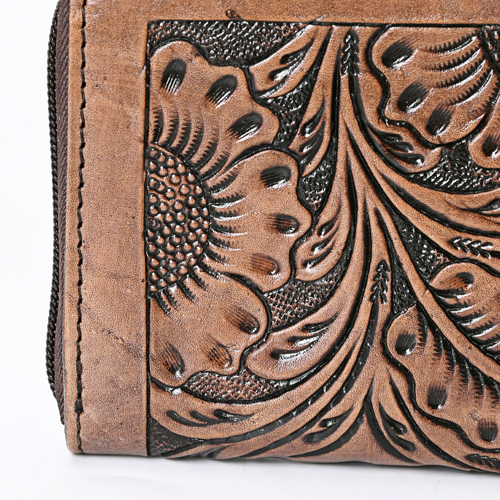 OHLAY WALLET Hand Tooled  Genuine Leather women bag western handbag purse
