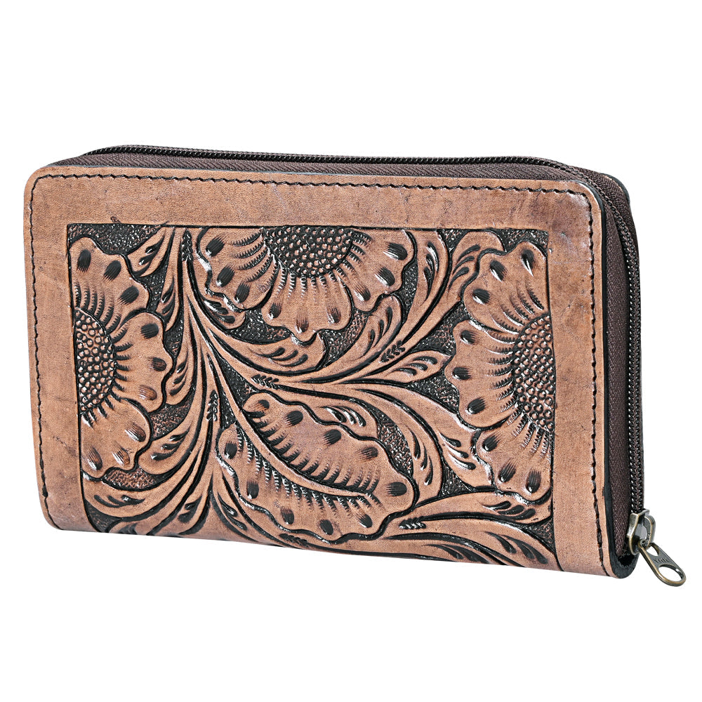 OHLAY WALLET Hand Tooled  Genuine Leather women bag western handbag purse