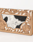 OHLAY WALLET Hand Tooled Hair-on Genuine Leather women bag western handbag purse