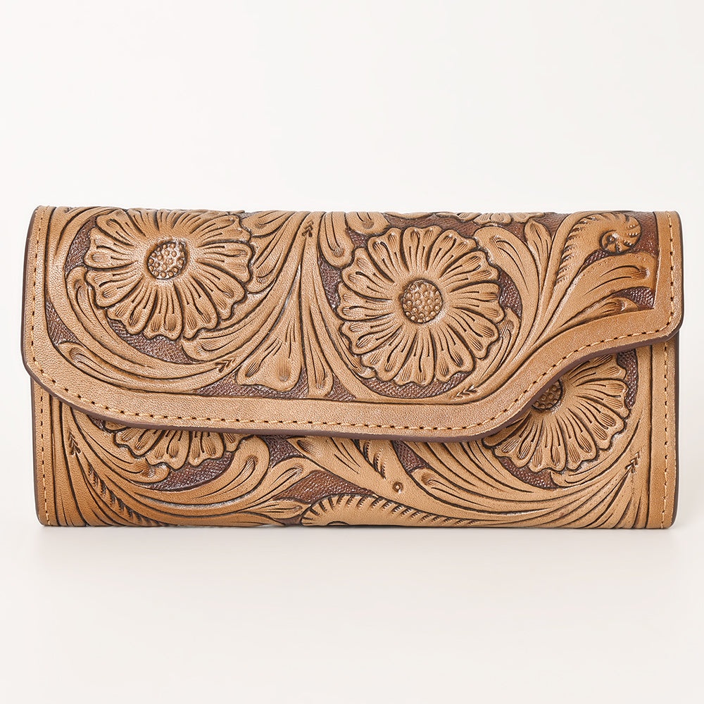 OHLAY WALLET Hand Tooled Hair-on Genuine Leather women bag western handbag purse