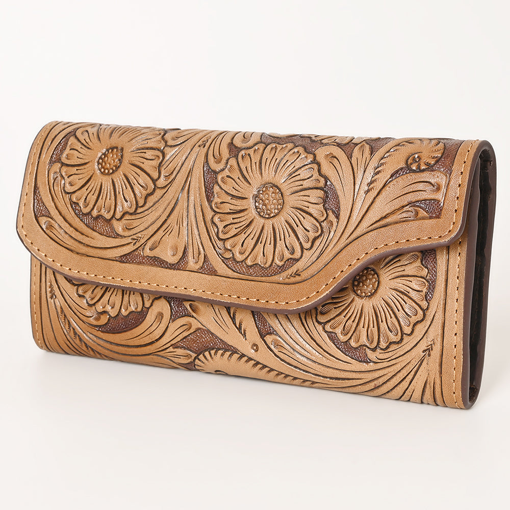 OHLAY WALLET Hand Tooled Hair-on Genuine Leather women bag western handbag purse