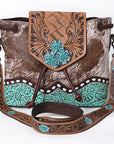 Ohlay Bags KBG179 CROSS BODY Hand Tooled Embossed Hair-on Genuine Leather women bag western handbag purse