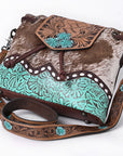 Ohlay Bags KBG179 CROSS BODY Hand Tooled Embossed Hair-on Genuine Leather women bag western handbag purse