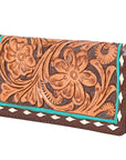 OHLAY WALLET Hand Tooled  Genuine Leather women bag western handbag purse