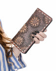 OHLAY WALLET Hand Tooled  Genuine Leather women bag western handbag purse