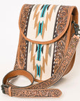 ADBG1202 American Darling Hand Tooled Saddle Blanket Genuine Leather Women Bag Western Handbag Purse