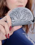 American Darling Coin Purse Hand Tooled Genuine Leather Women Bag Western Handbag Purse