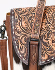 ADBG1206 American Darling Hand Tooled Hair On Genuine Leather Women Bag Western Handbag Purse
